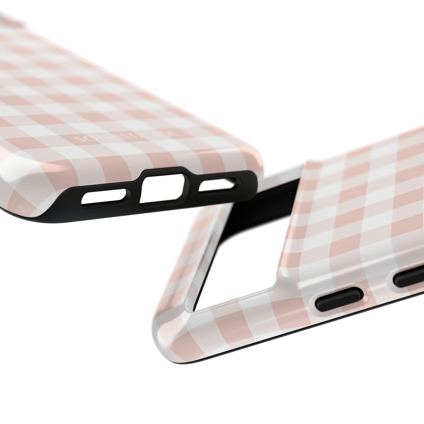 Gingham in Neutral Beige - Tough Phone Case