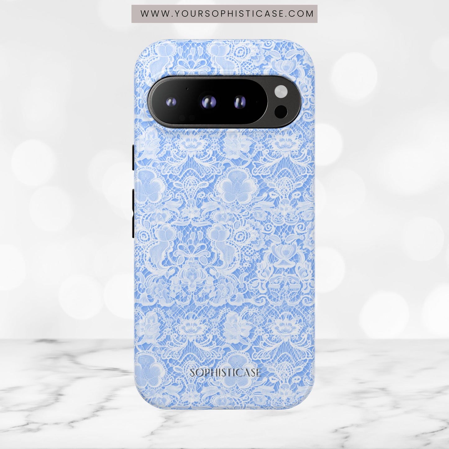 Luxe Lace in Blue - iPhone Case, Samsung Galaxy Case, Google Pixel Case