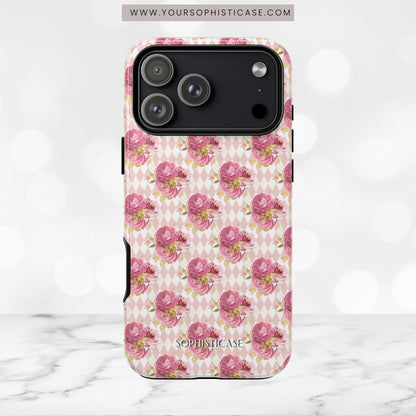 Rose Diamond Romance in Sienna - iPhone Case