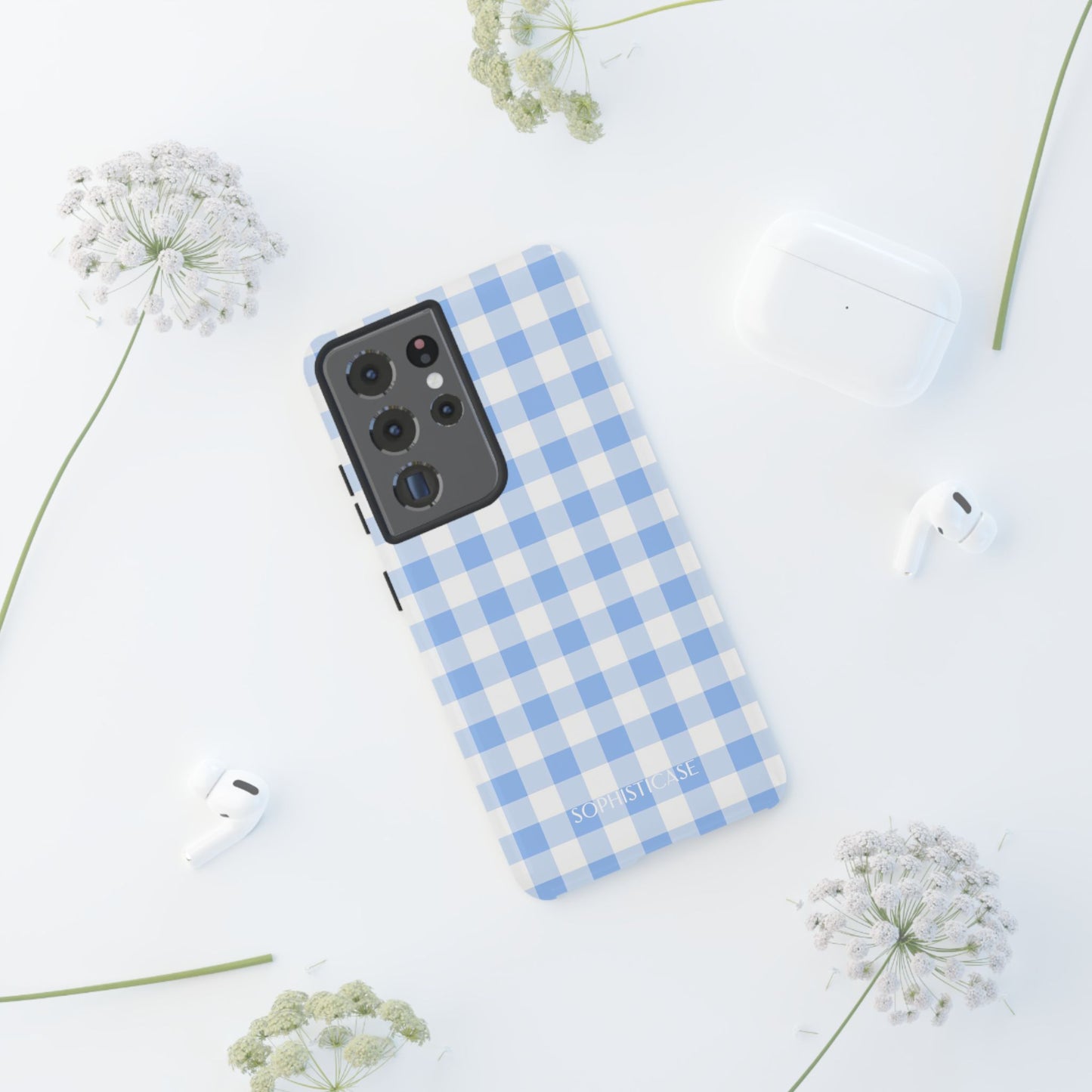 Gingham in Blue - Tough Phone Case for Samsung Galaxy