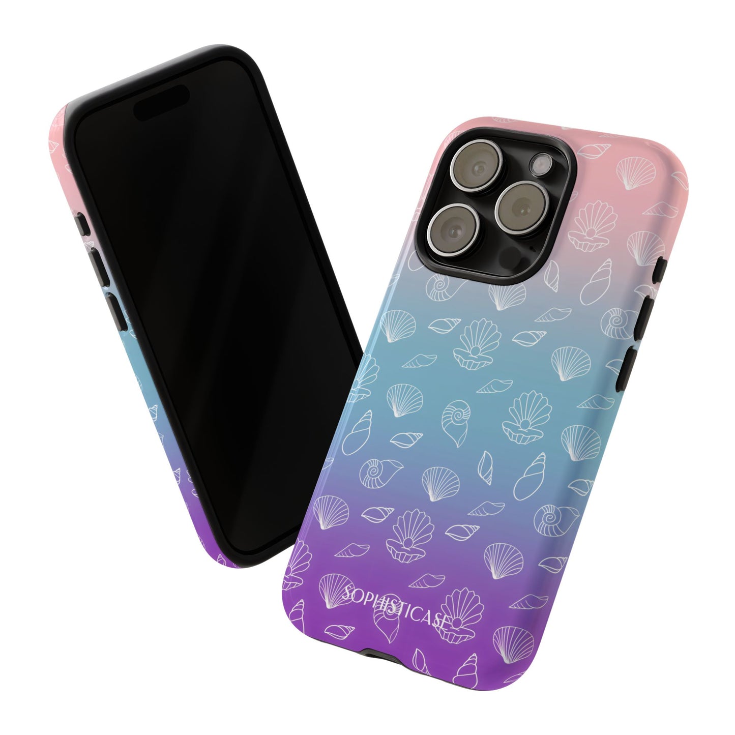 Seashell Society in Pink Blue & Purple Sunset - iPhone Case