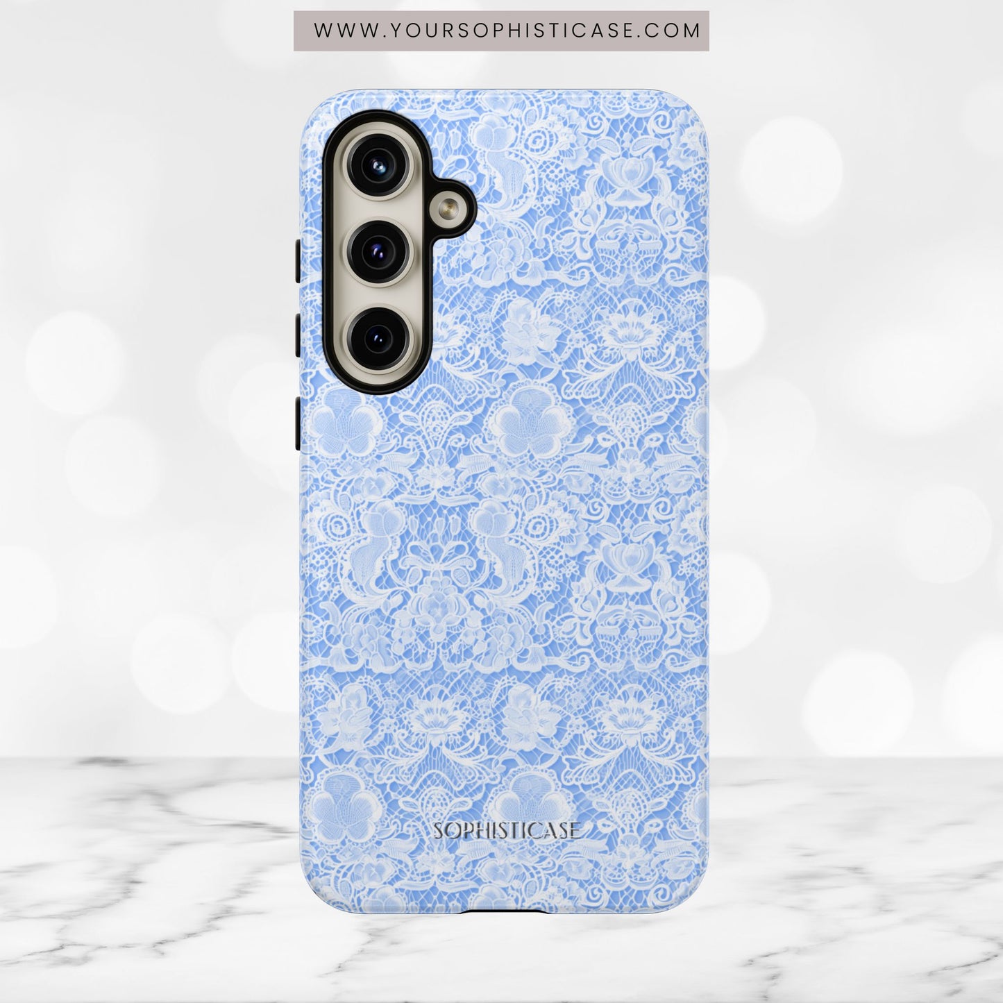 Luxe Lace in Blue - iPhone Case, Samsung Galaxy Case, Google Pixel Case