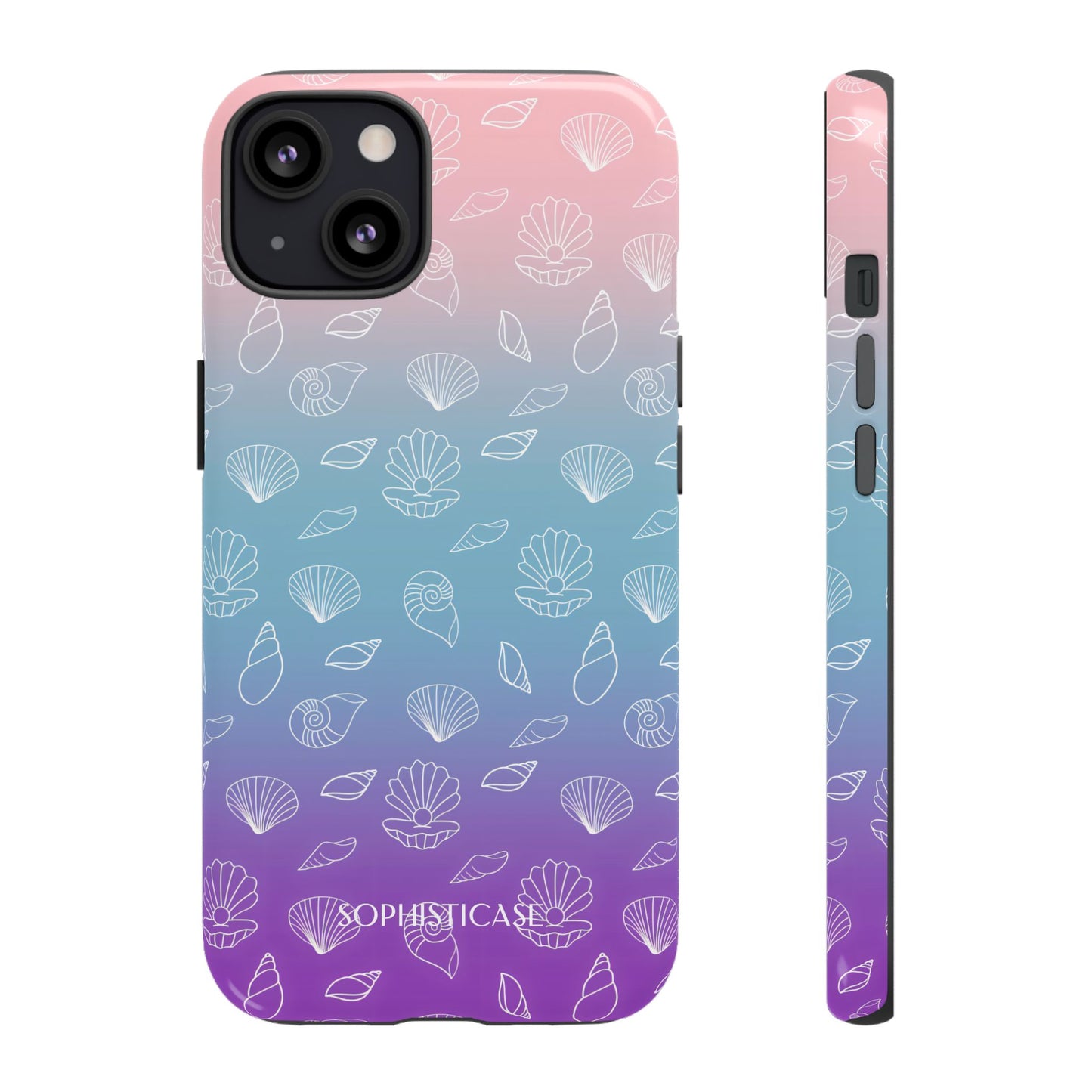 Seashell Society in Pink Blue & Purple Sunset - iPhone Case