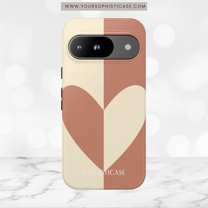 Be Mine in Brown and Cream - iPhone Case, Samsung Galaxy Case, Google Pixel Case