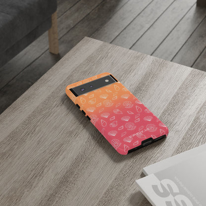 Seashell Society in Sunset Orange - iPhone Case, Samsung Galaxy Case, Google Pixel Case