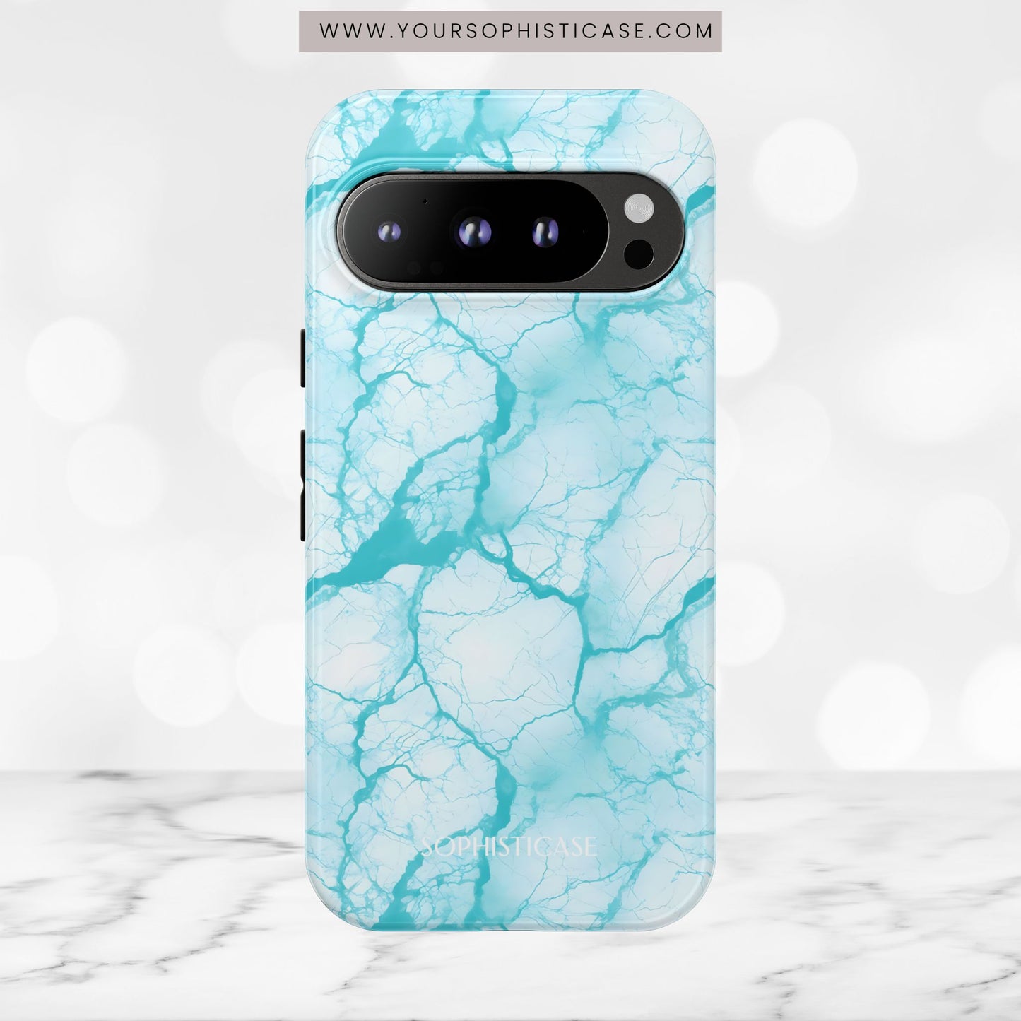 Marble Opulence in Aqua - Tough Phone Case