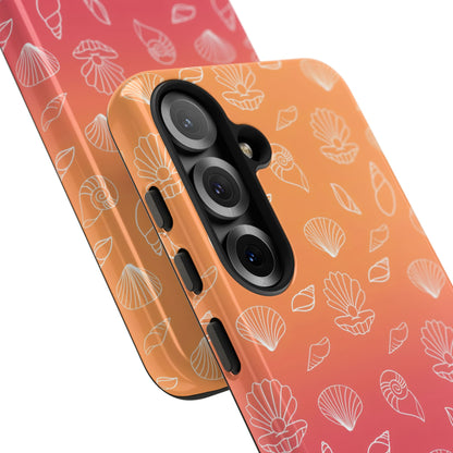 Seashell Society in Sunset Orange - iPhone Case, Samsung Galaxy Case, Google Pixel Case