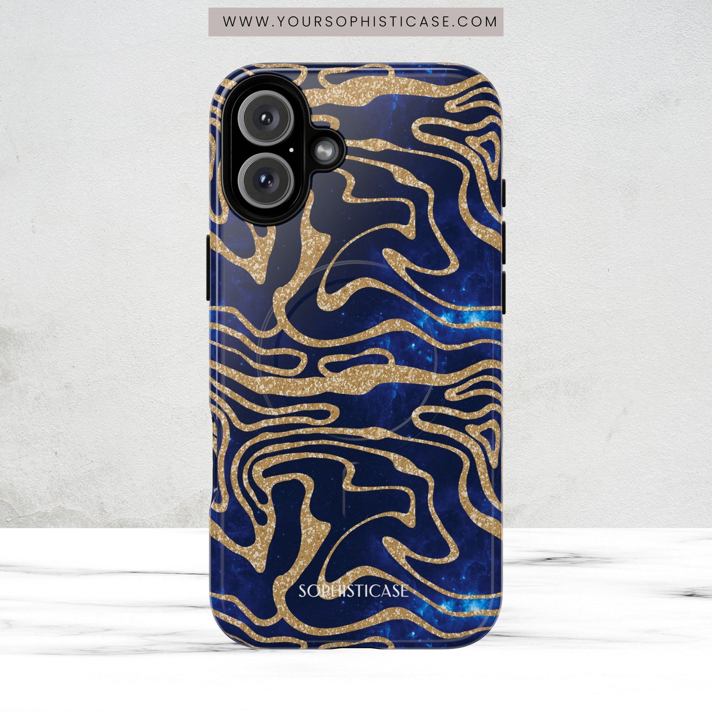 Cosmic Gold in Blue - iPhone Magsafe Case