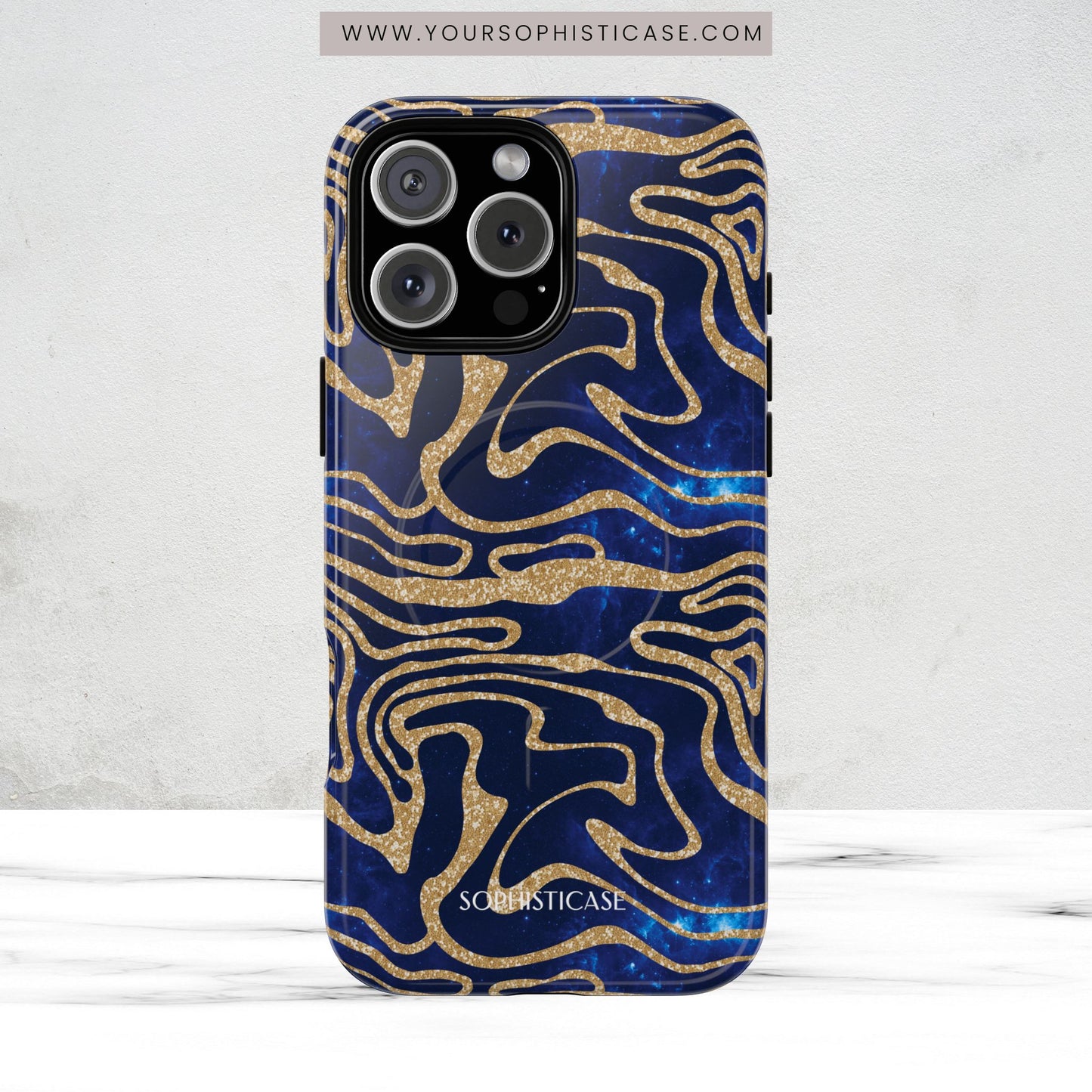 Cosmic Gold in Blue - iPhone Magsafe Case