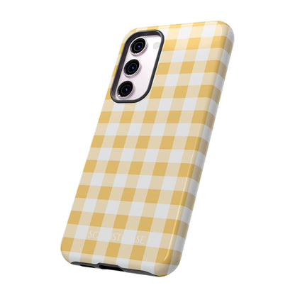 Gingham in Yellow - Protective Phone Case for Samsung Galaxy