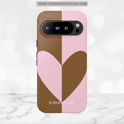 Be Mine in Pink and Brown - iPhone Case, Samsung Galaxy Case, Google Pixel Case