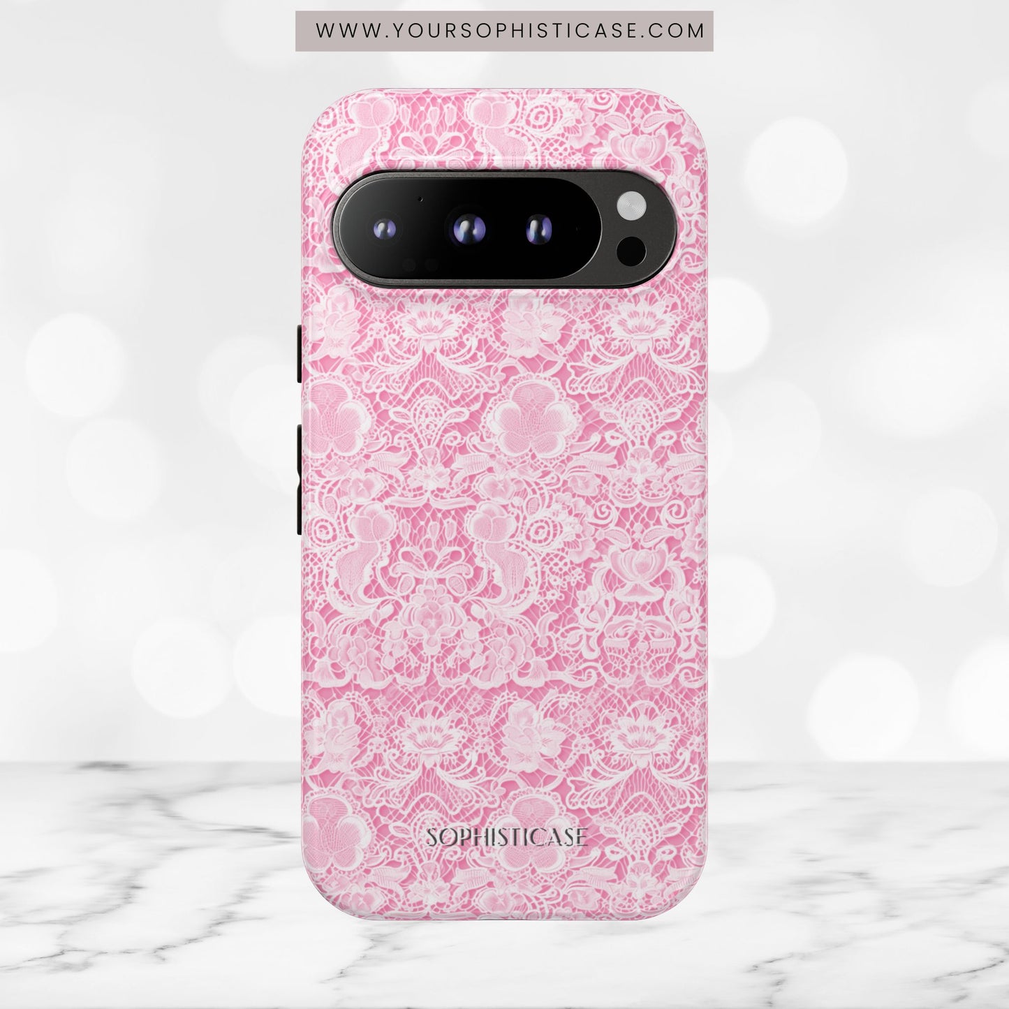 Luxe Lace in Pink - iPhone Case, Samsung Galaxy Case, Google Pixel Case