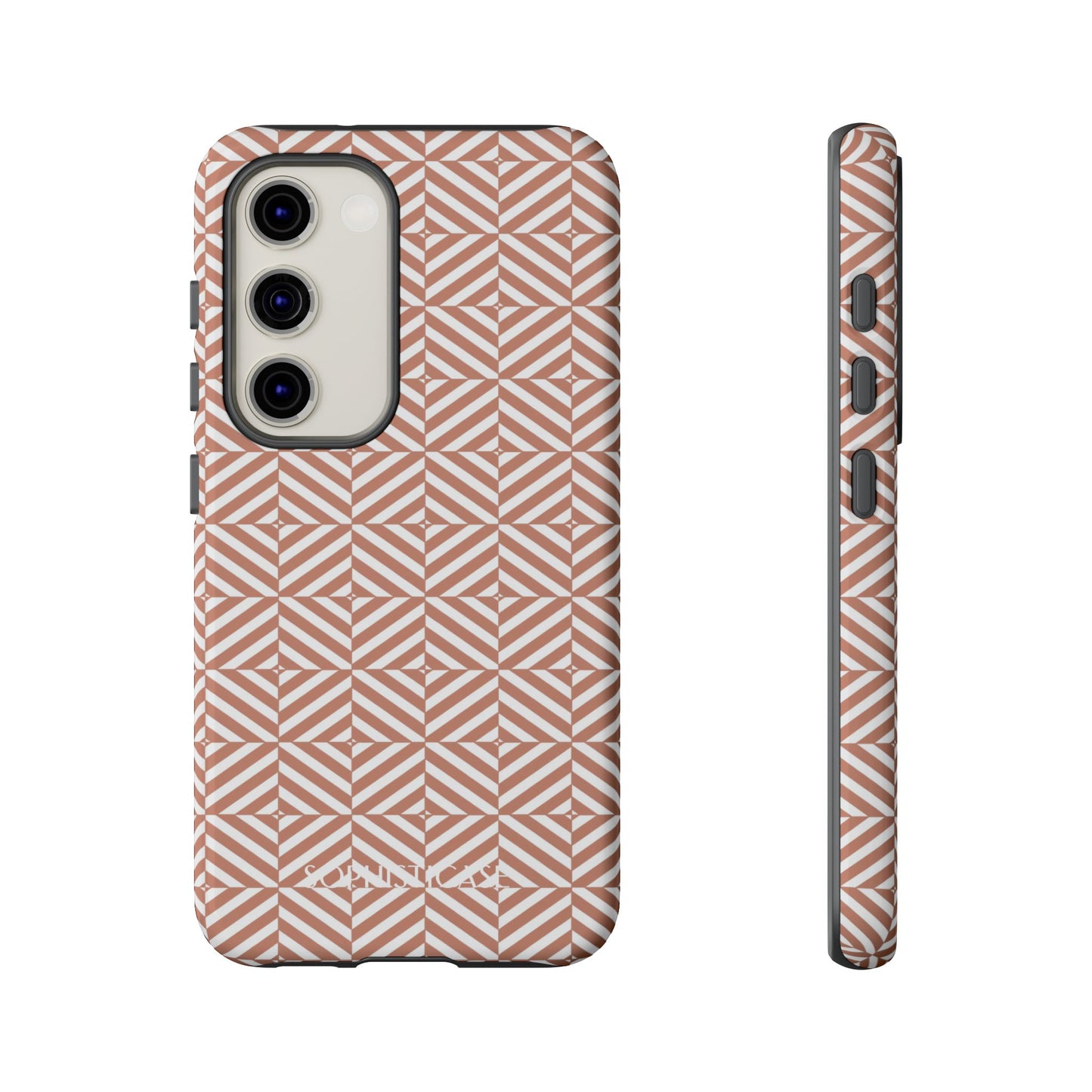 Illusions in Light Brown - Dual Layer Shockproof Phone Case for iPhone, Google Pixel and Samsung Galaxy