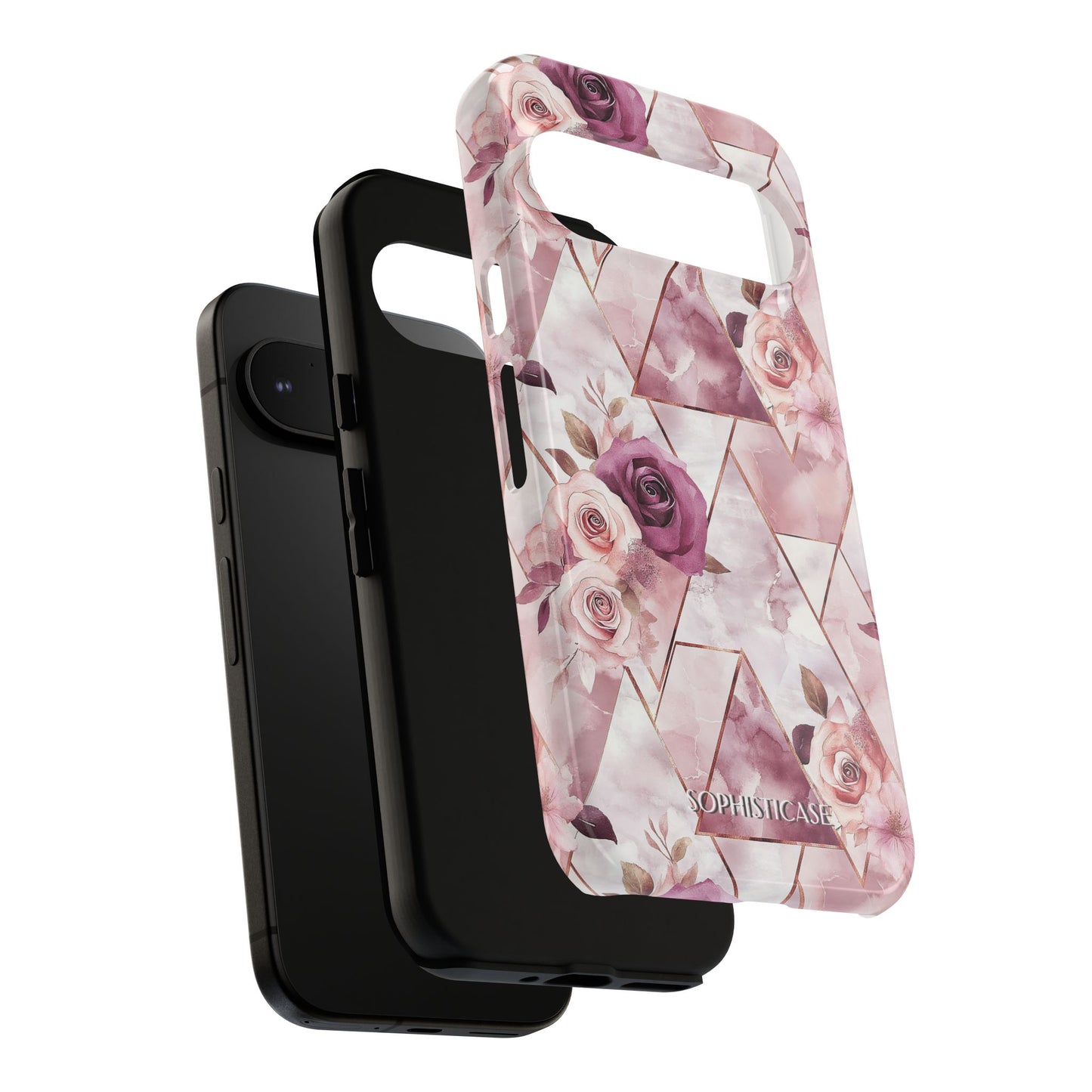 Royal Floral in Plum Chevron - Tough Phone Case