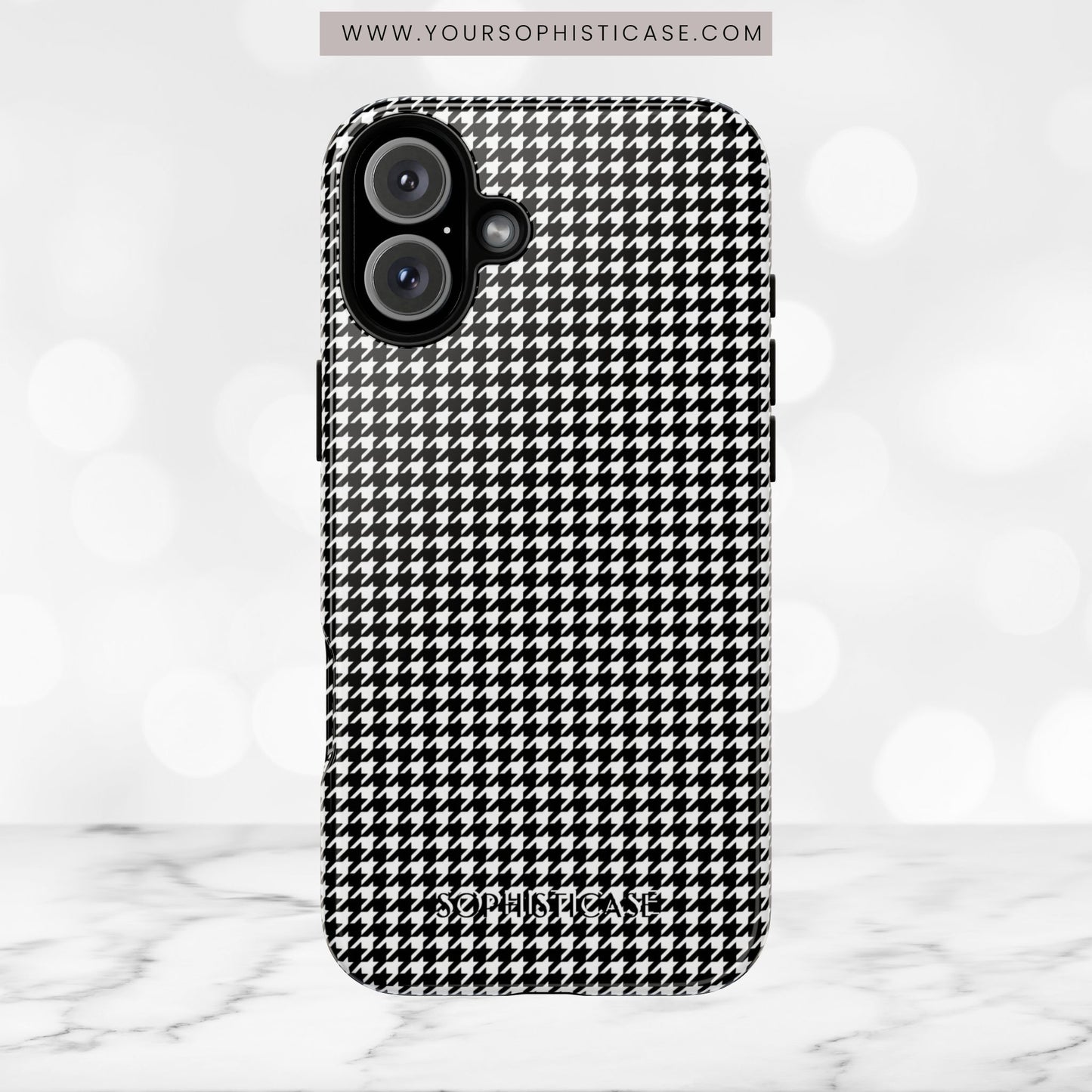 Houndstooth in Black - iPhone Case, Samsung Galaxy Case, Google Pixel Case