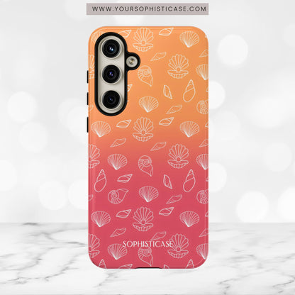 Seashell Society in Sunset Orange - iPhone Case, Samsung Galaxy Case, Google Pixel Case
