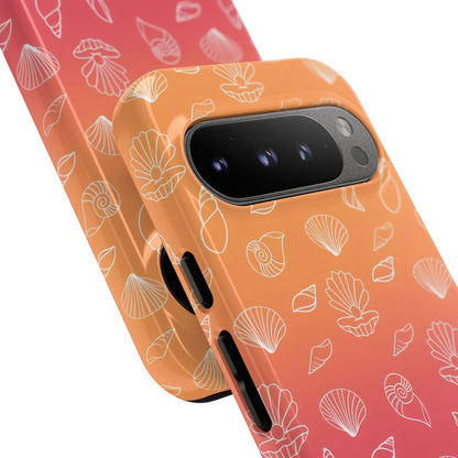 Seashell Society in Sunset Orange - iPhone Case, Samsung Galaxy Case, Google Pixel Case