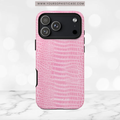Luxe Leather in Pink - iPhone Case