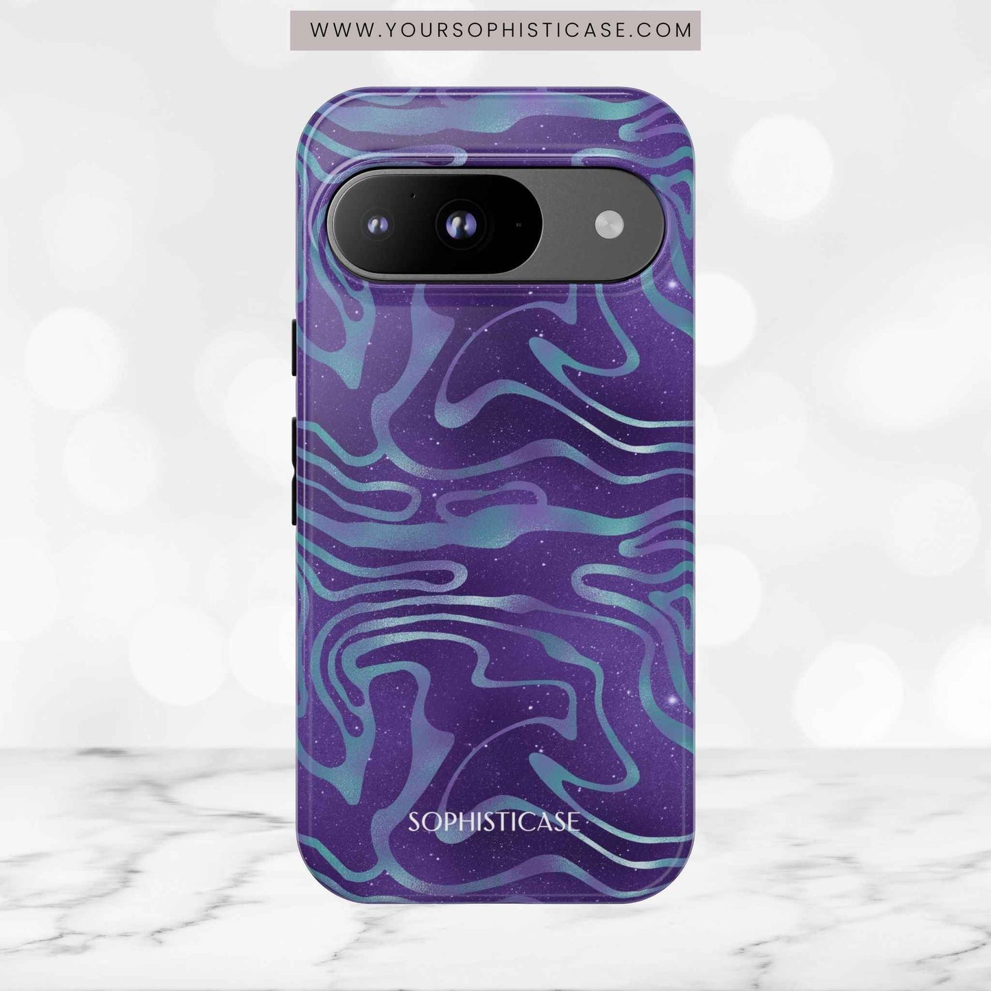 Cosmic Zebra in Blue & Purple - iPhone Case, Samsung Galaxy Case, Google Pixel Case