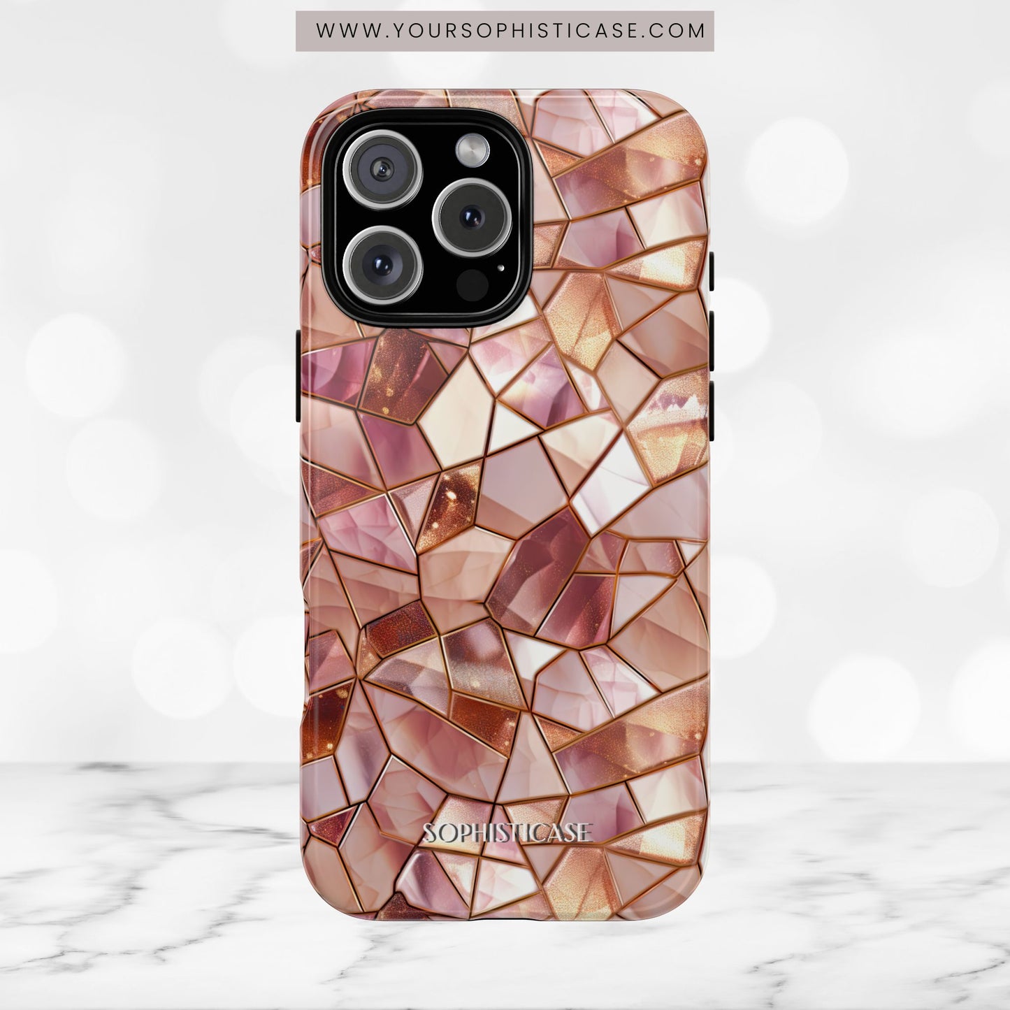 Rose' Runway in Champagne Mosaic - Tough Phone Case
