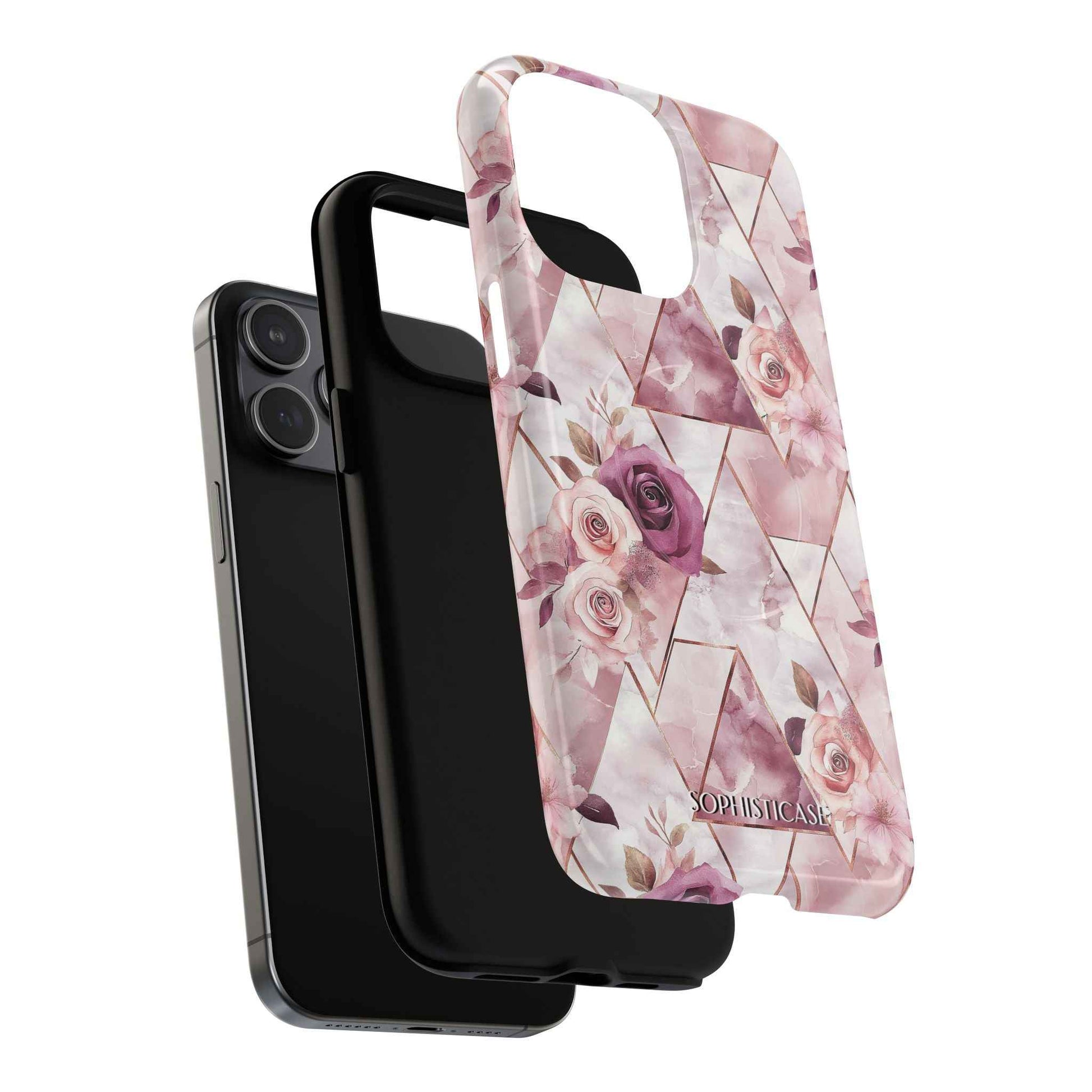 Royal Floral in Plum Chevron - iPhone Magsafe Case