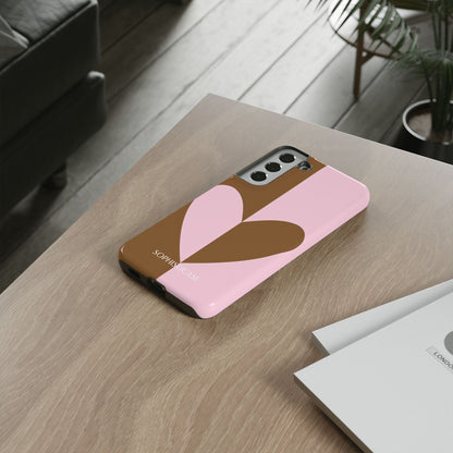 Be Mine in Pink and Brown - iPhone Case, Samsung Galaxy Case, Google Pixel Case