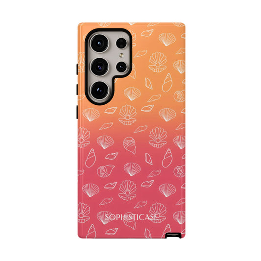 Seashell Society in Sunset Orange - Protective Phone Case for Samsung Galaxy