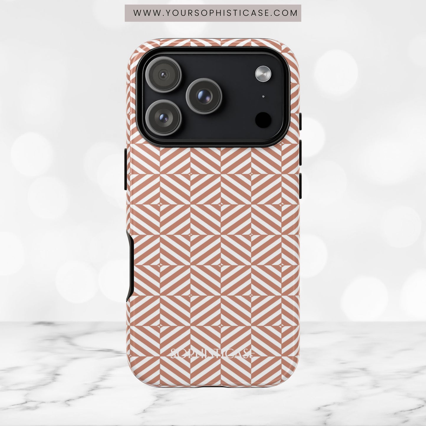 Illusions in Light Brown - iPhone Case