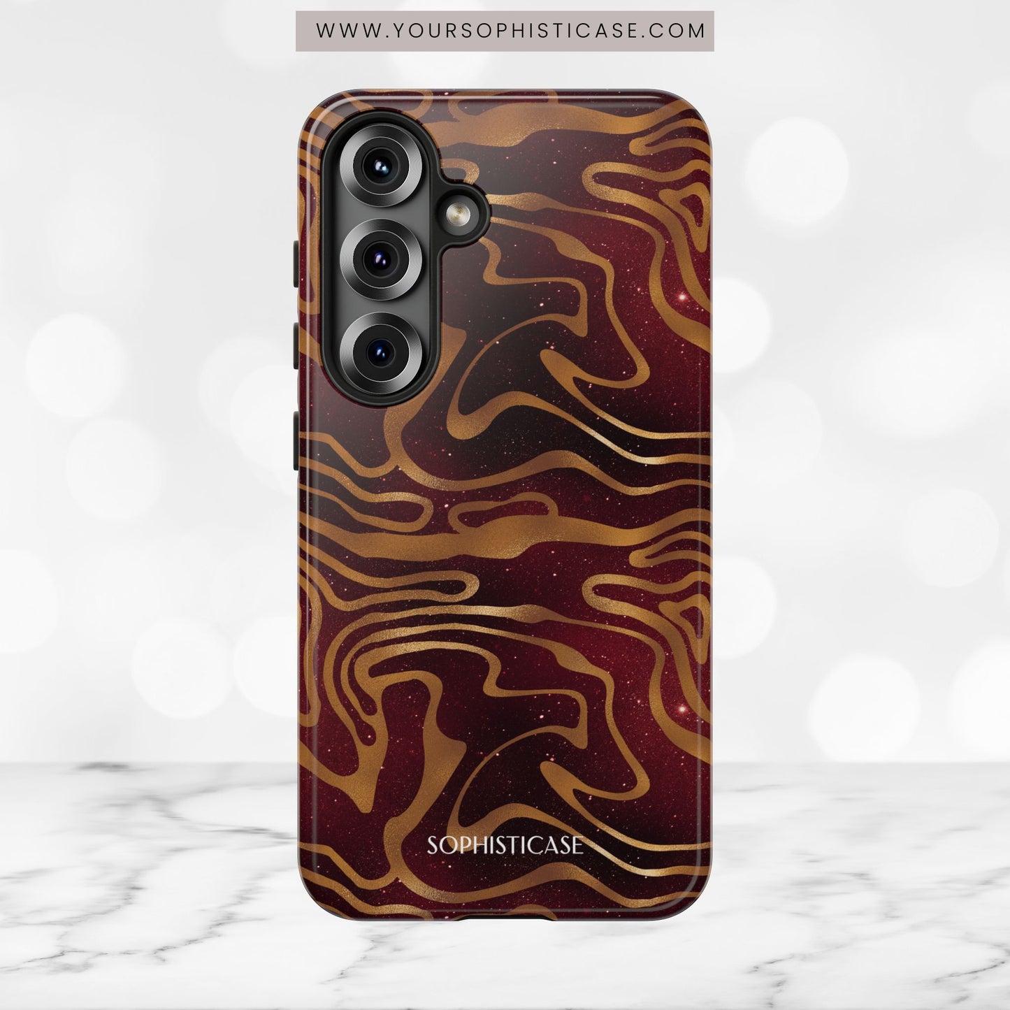 Cosmic Gold in Red - iPhone Case, Samsung Galaxy Case, Google Pixel Case
