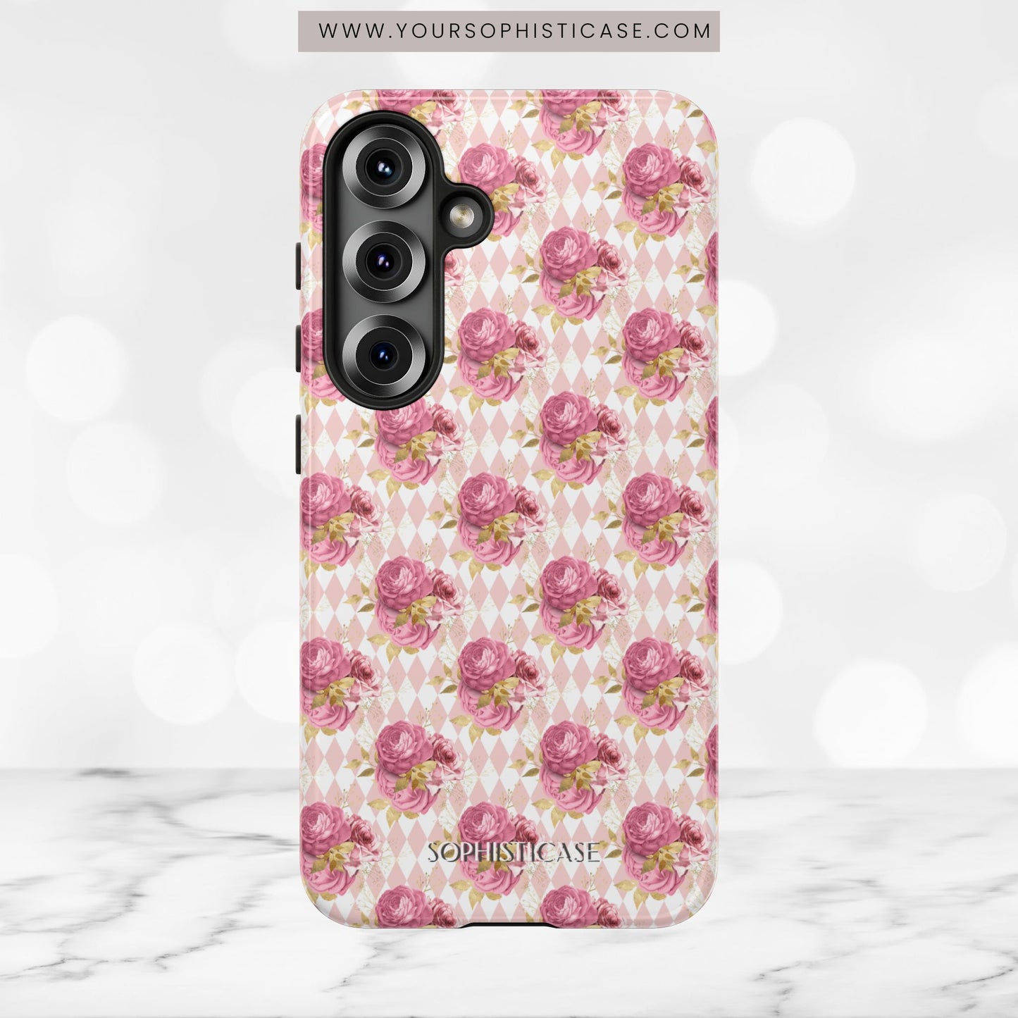 Rose Diamond Romance in Sienna - Tough Phone Case
