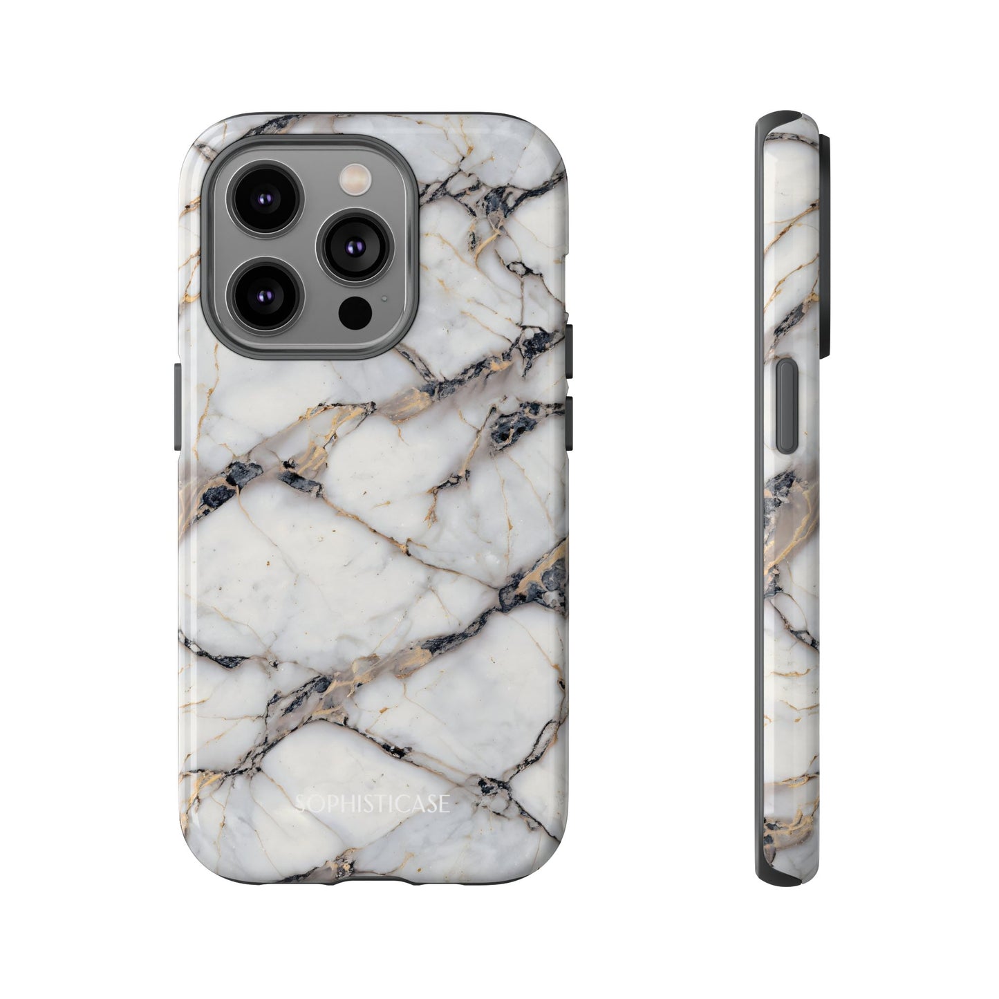 Marble Opulence in Cracked Beige - iPhone Case, Samsung Galaxy Case, Google Pixel Case