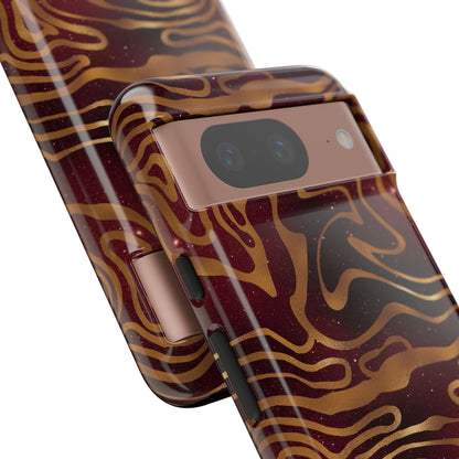 Cosmic Gold in Red - iPhone Case, Samsung Galaxy Case, Google Pixel Case