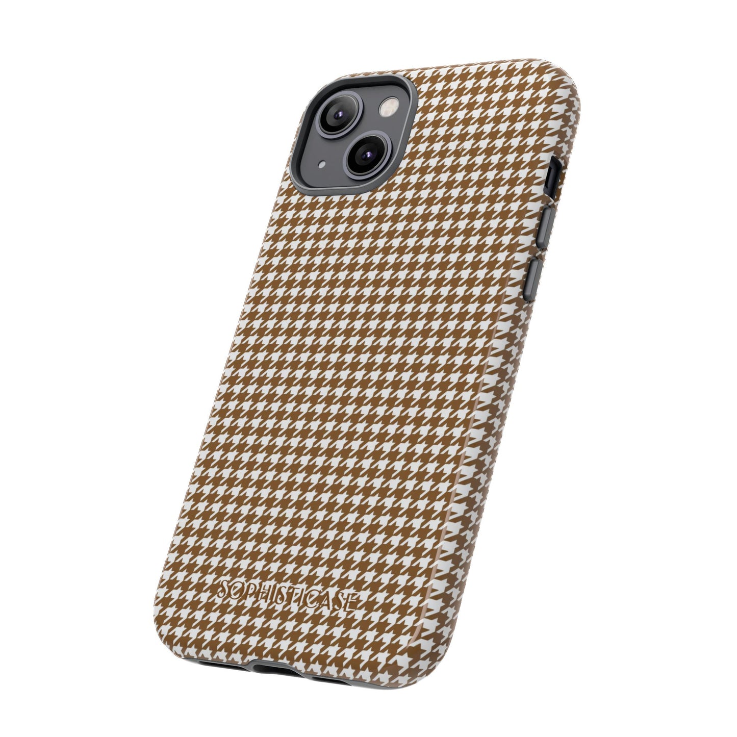 Houndstooth in Brown - Drop Proof Phone Case for iPhone