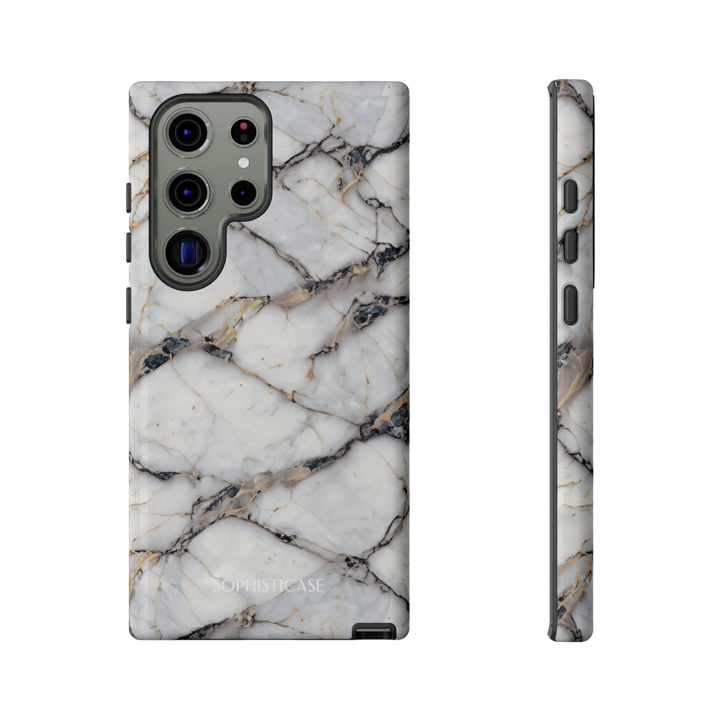 Marble Opulence in Cracked Beige - iPhone Case, Samsung Galaxy Case, Google Pixel Case