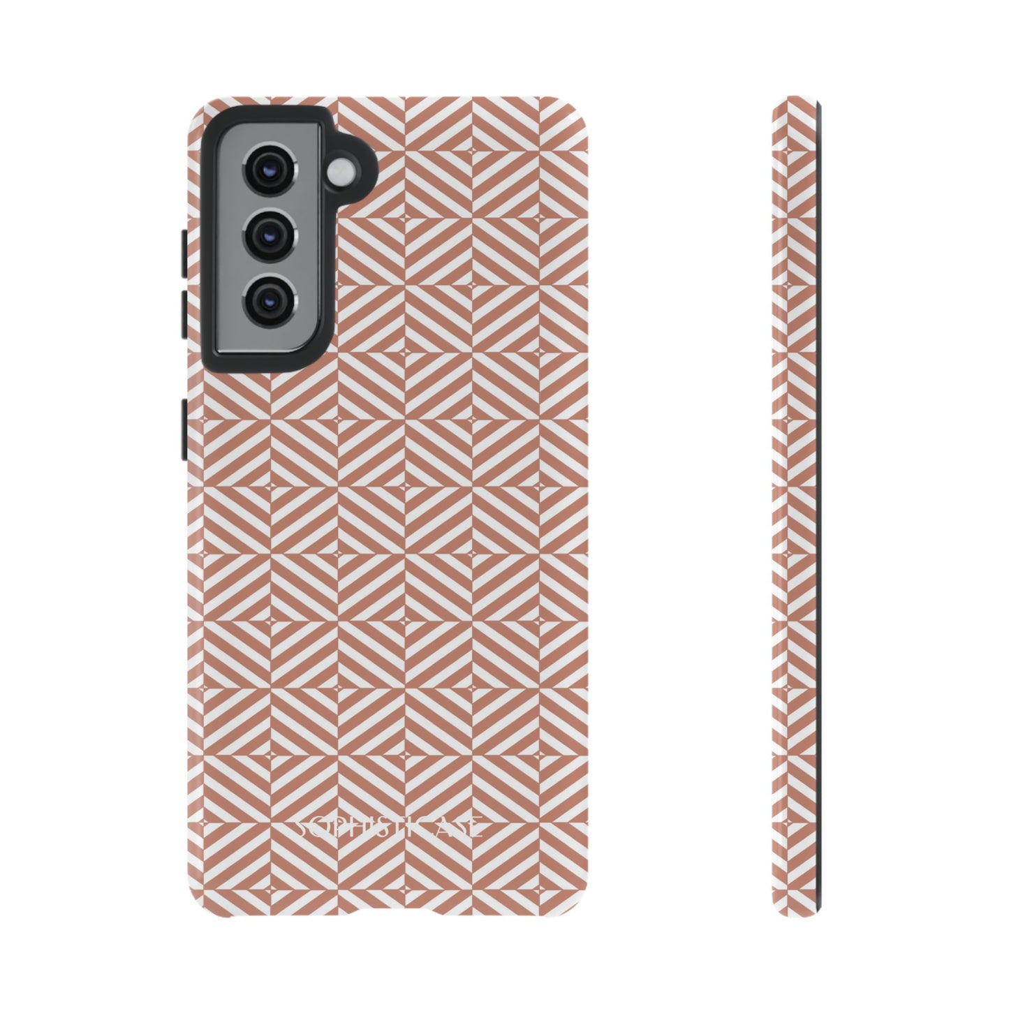 Illusions in Light Brown - Dual Layer Shockproof Phone Case for iPhone, Google Pixel and Samsung Galaxy