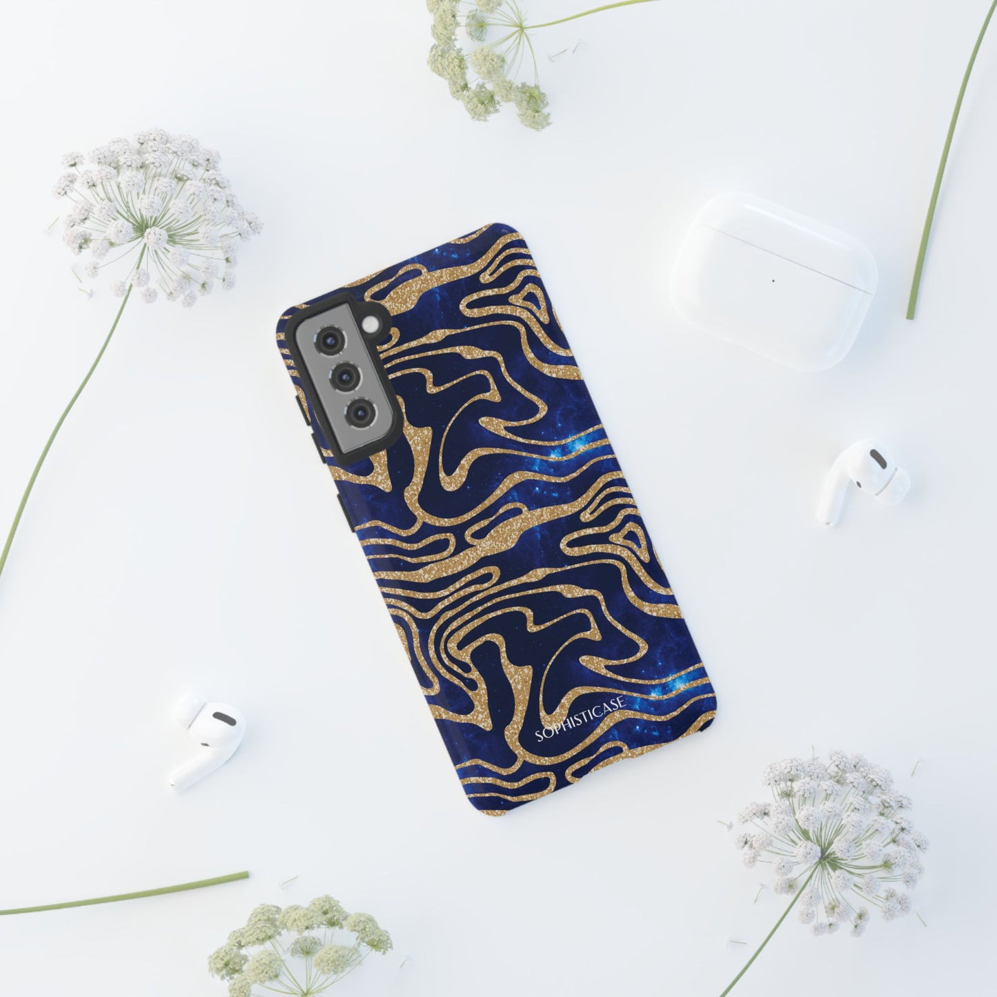 Cosmic Gold in Blue - iPhone Case, Samsung Galaxy Case, Google Pixel Case
