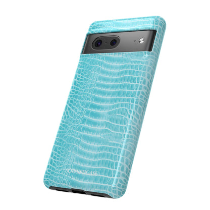 Luxe Leather in Aqua - Tough Phone Case