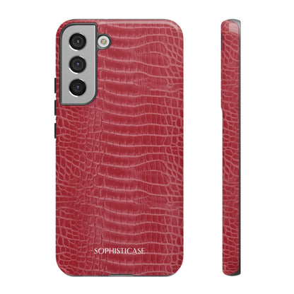 Luxe Leather in Cherry Red - iPhone Case, Samsung Galaxy Case, Google Pixel Case