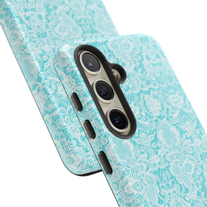 Luxe Lace in Aqua - iPhone Case, Samsung Galaxy Case, Google Pixel Case