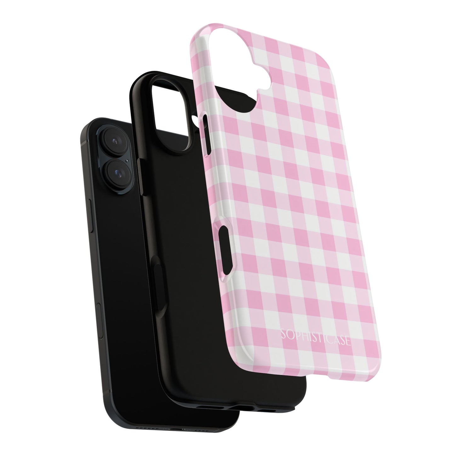 Gingham in Pink - Protective Phone Case for iPhone