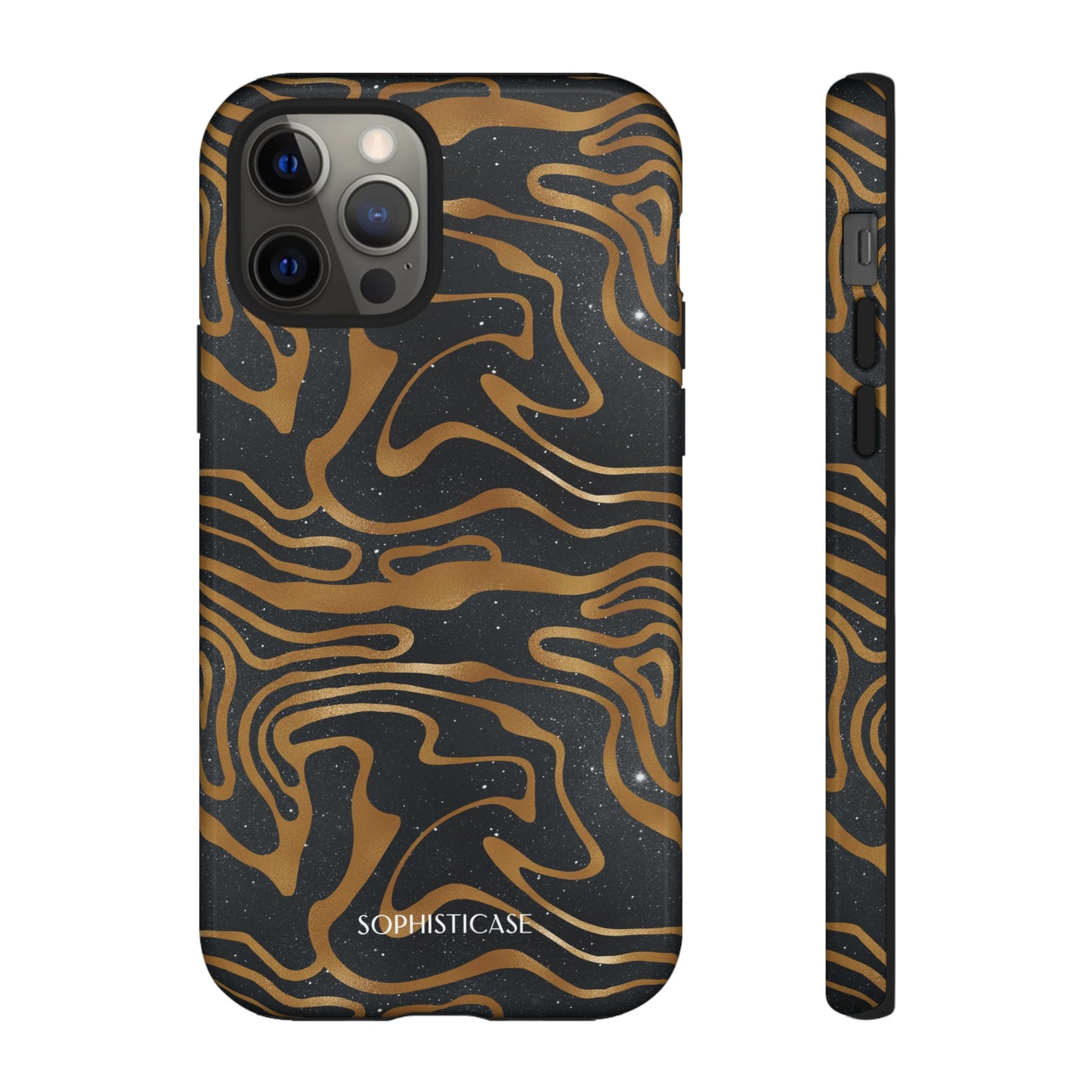 Cosmic Gold in Black - iPhone Case, Samsung Galaxy Case, Google Pixel Case
