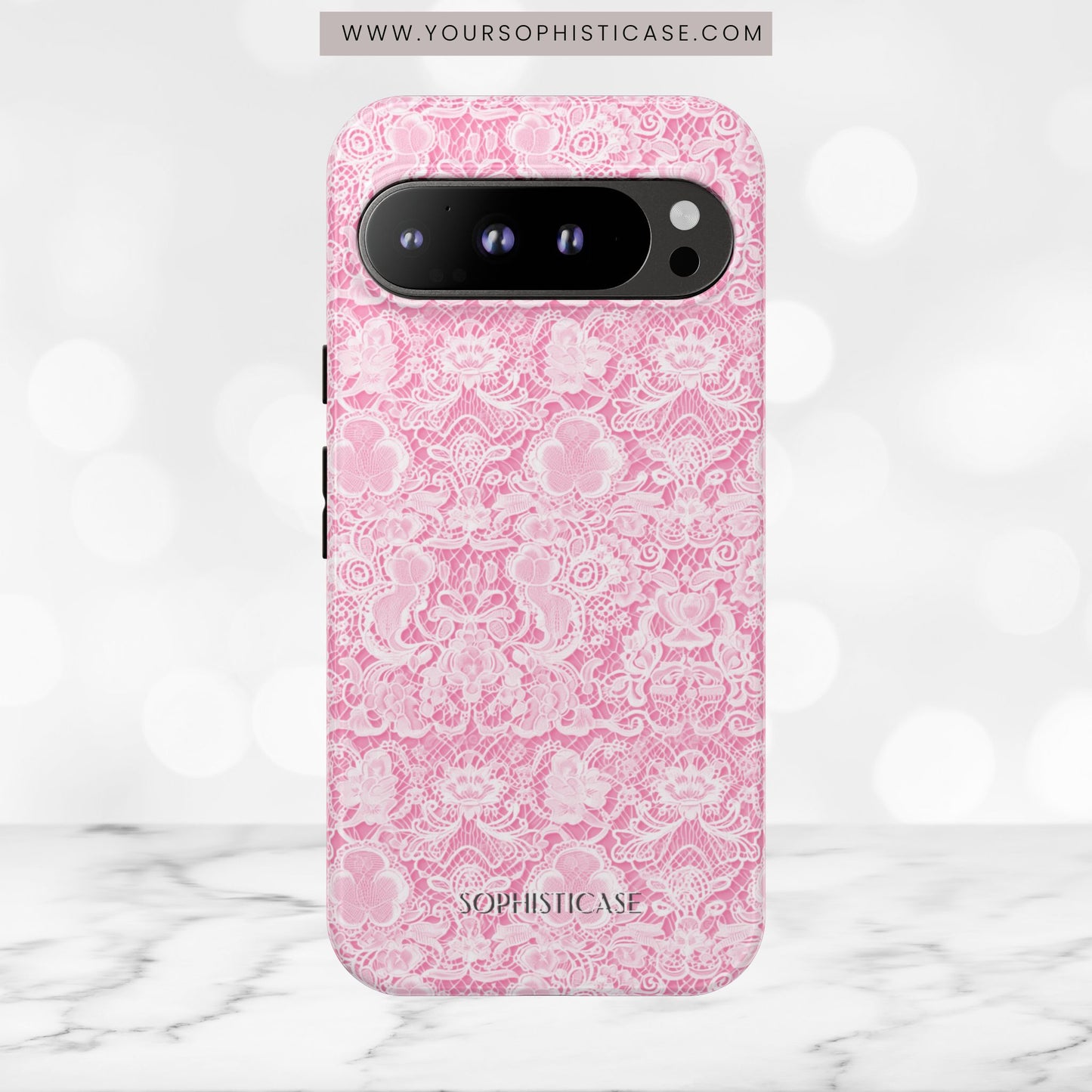 Luxe Lace in Pink - Tough Phone Case