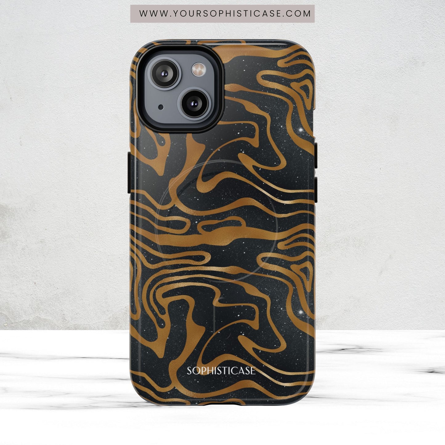 Cosmic Gold in Black - iPhone Magsafe Case