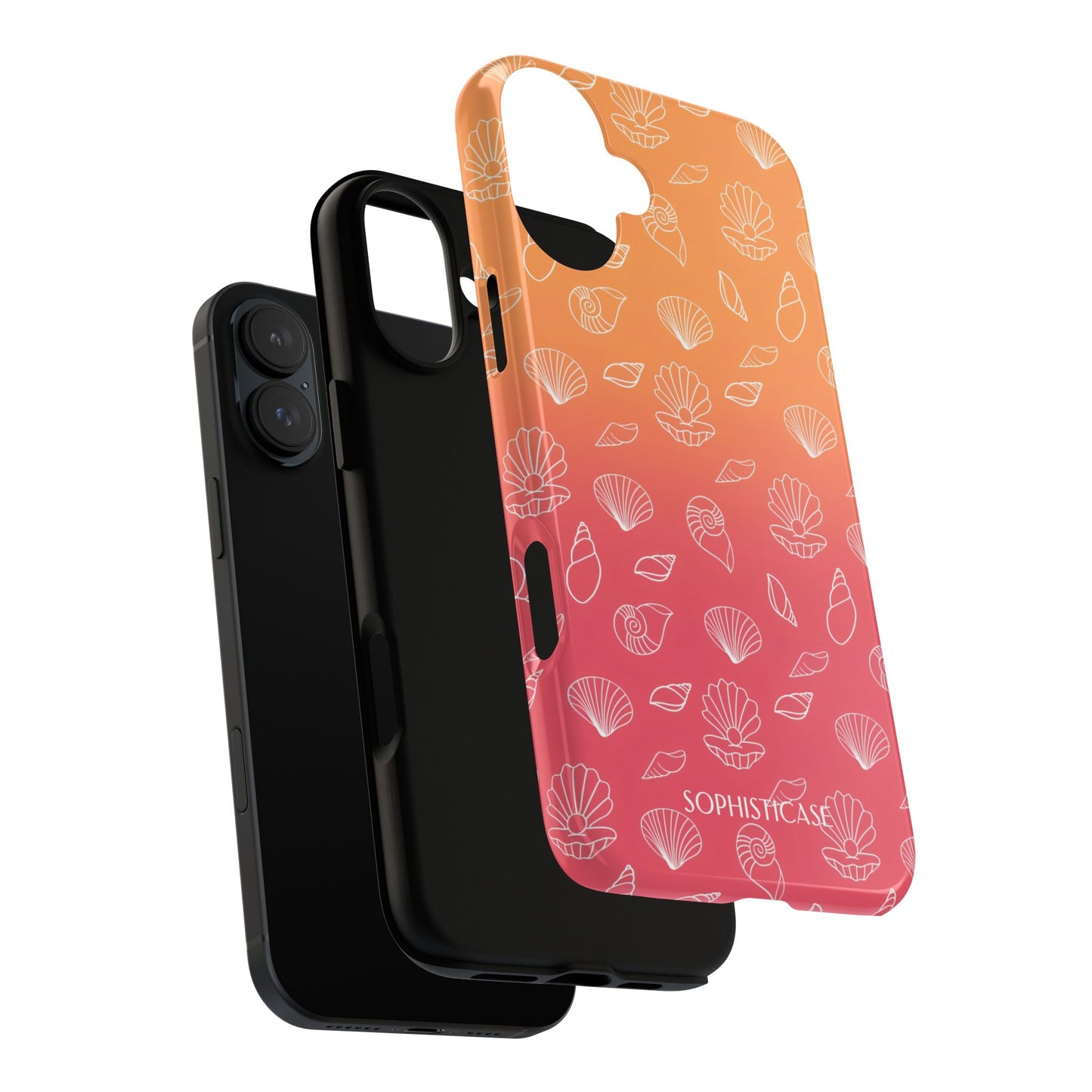 Seashell Society in Sunset Orange - iPhone Case, Samsung Galaxy Case, Google Pixel Case