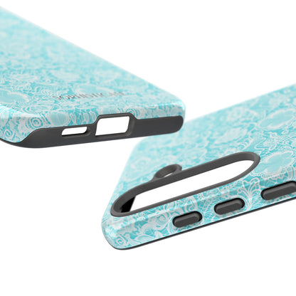 Luxe Lace in Aqua - Tough Phone Case