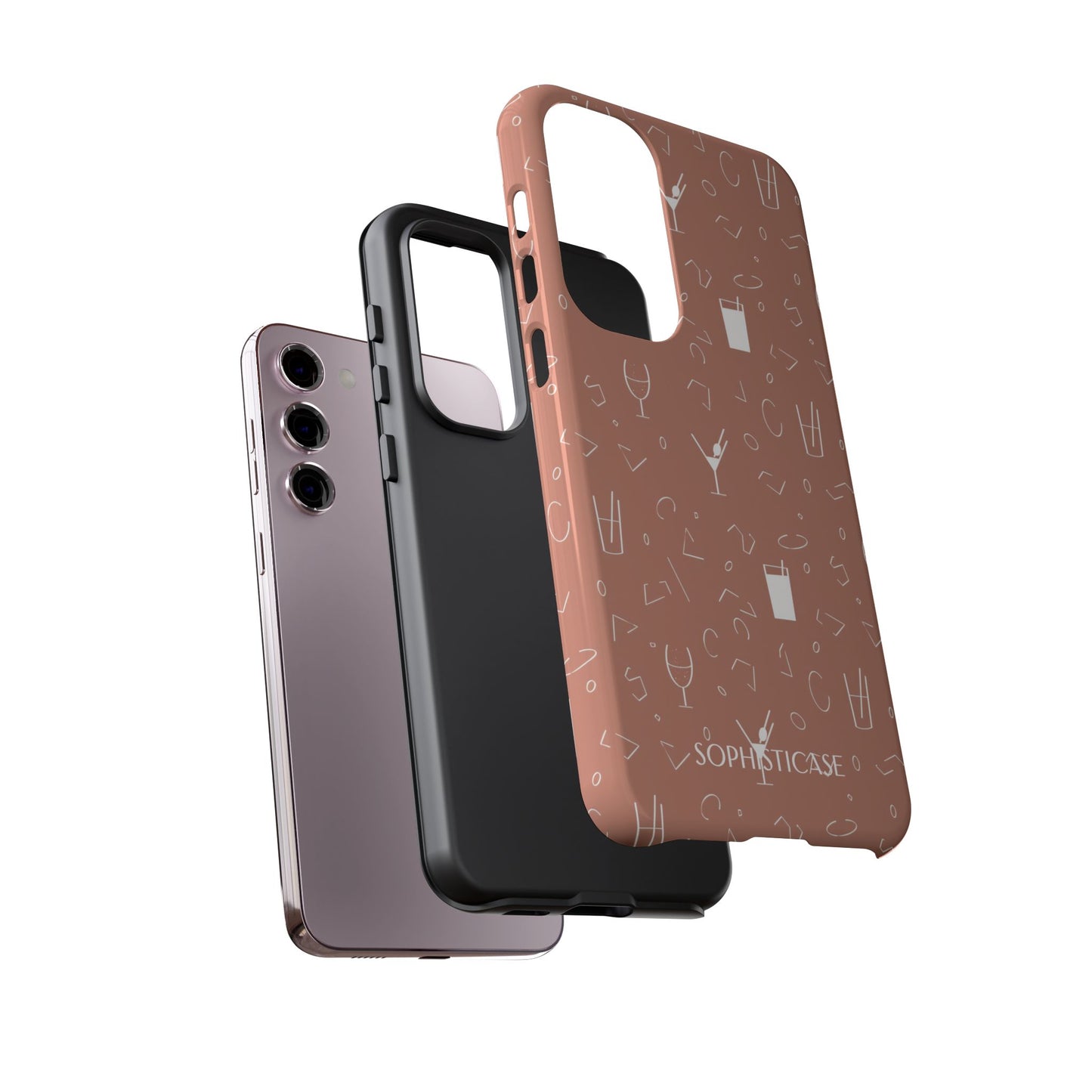 Cocktail Hour in Brown - Drop Proof Phone Case for Samsung Galaxy