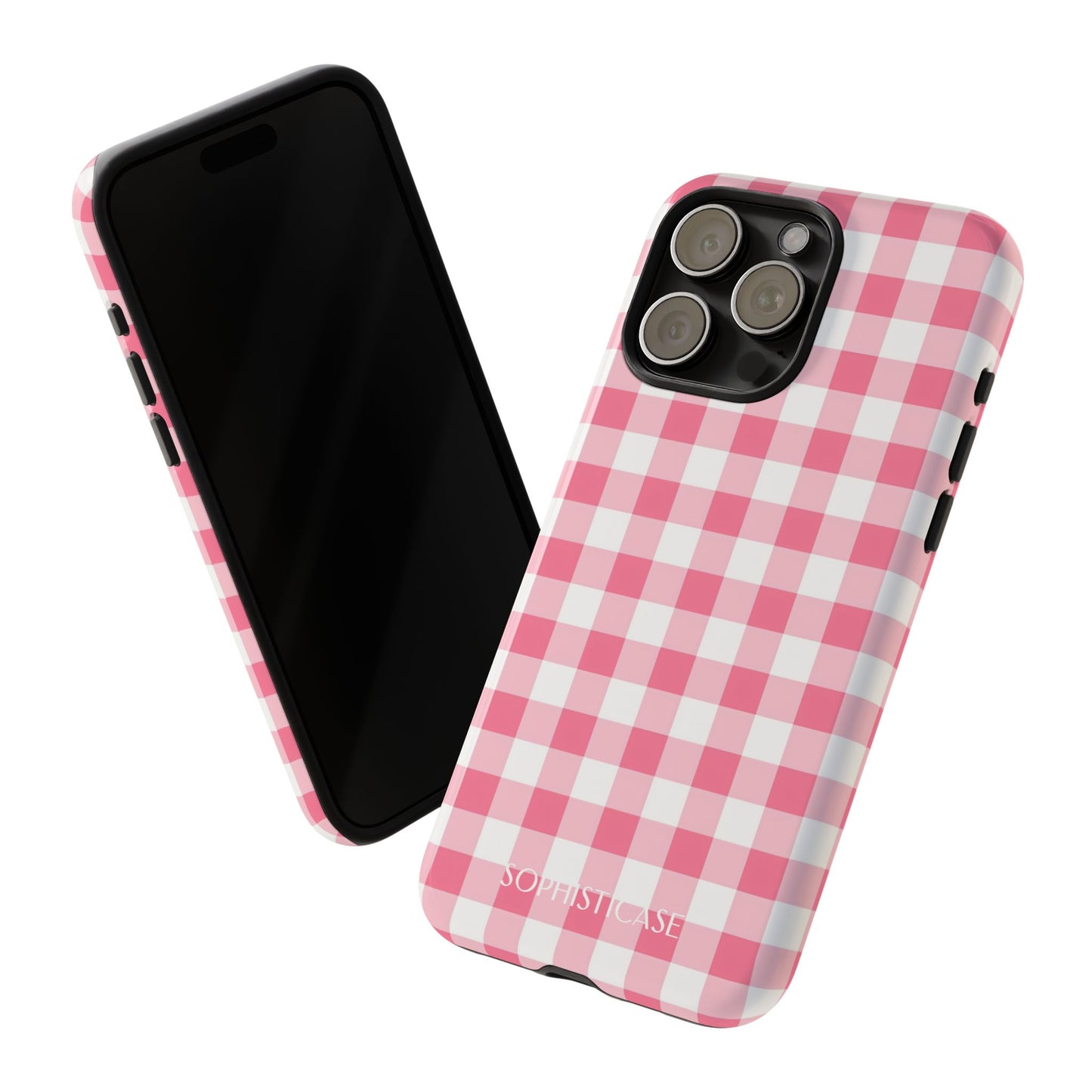 Gingham in Salmon - Tough Phone Case for iPhone