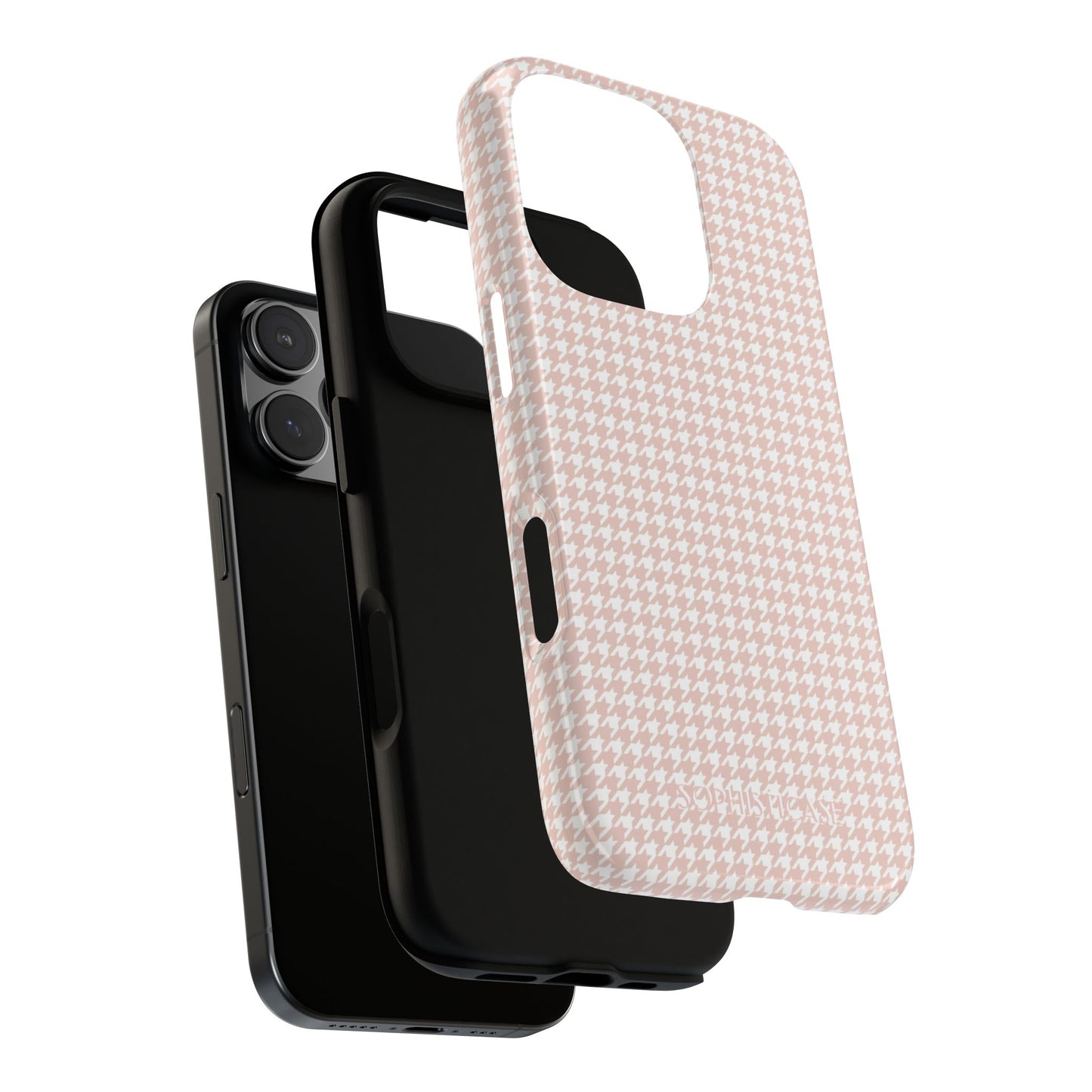 Houndstooth in Neutral - Drop Proof Phone Case for iPhone