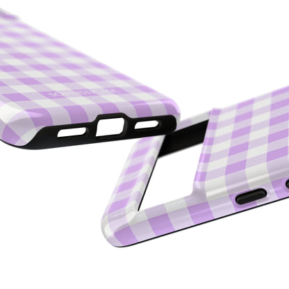 Gingham in Purple - Tough Phone Case