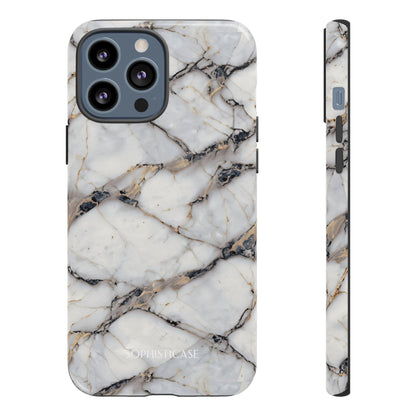 Marble Opulence in Cracked Beige - iPhone Case, Samsung Galaxy Case, Google Pixel Case